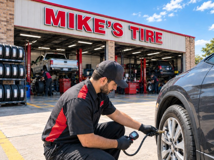 Tire Pressure Check at Mike's Tire