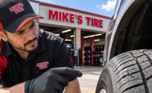 Nail in tire repair at Mike’s Tire